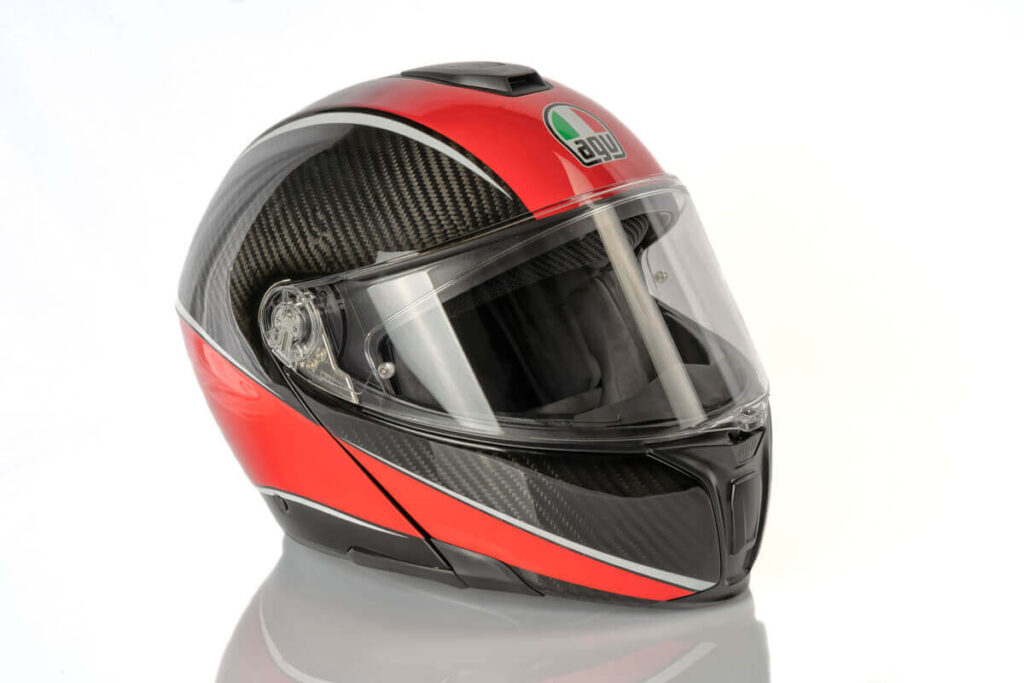 Product shot of the AGV Sportmodular Carbon motorcycle helmet.