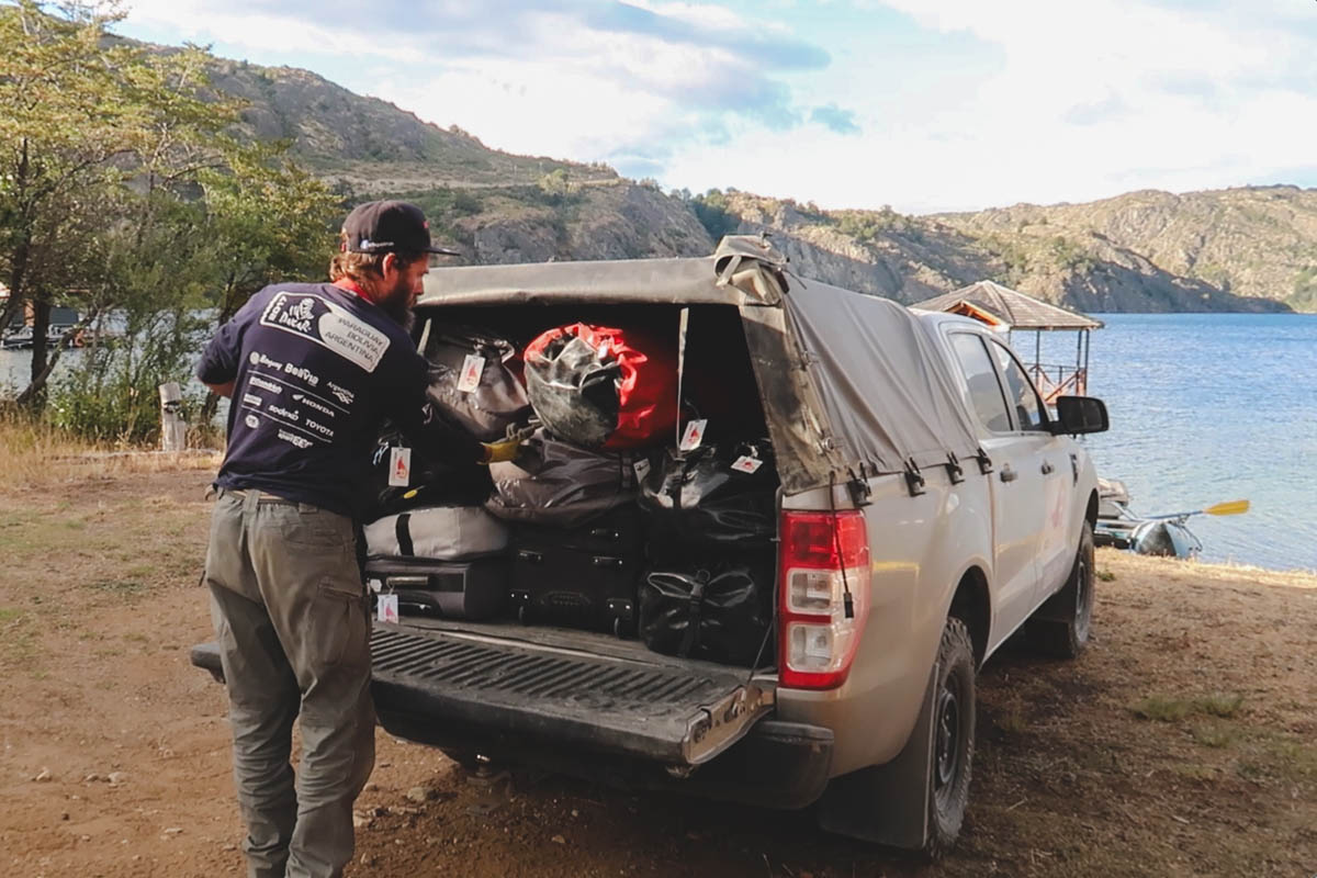 Eric Moving Motorcycle Gear Bags in Patagonia