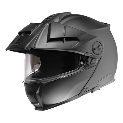Product shot of the Schuberth E2 dual sport bluetooth helmet.
